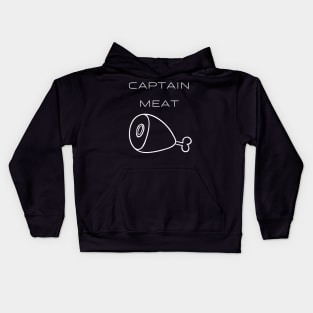 Captain Meat Typography White Design Kids Hoodie